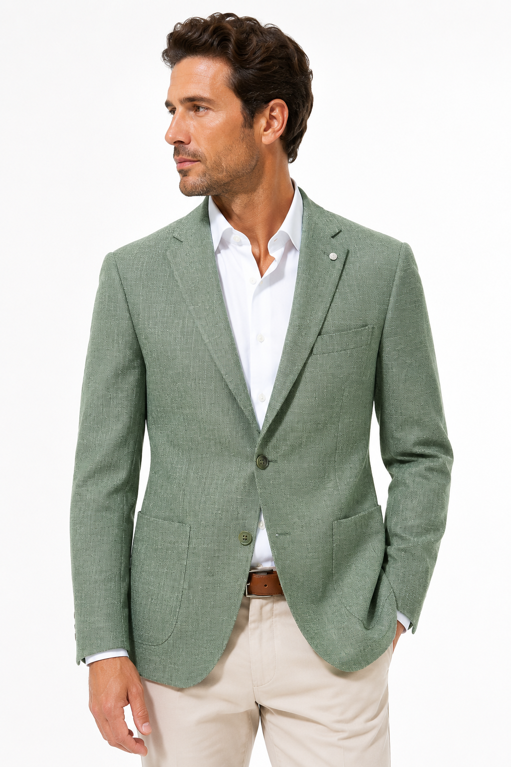 Graue Amalfi-Leinenjacke