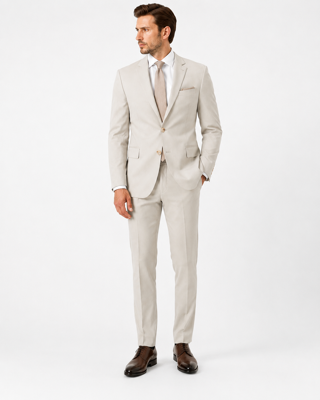 Guild Nitra Slim Fit 2 Teilege Anzug Beige