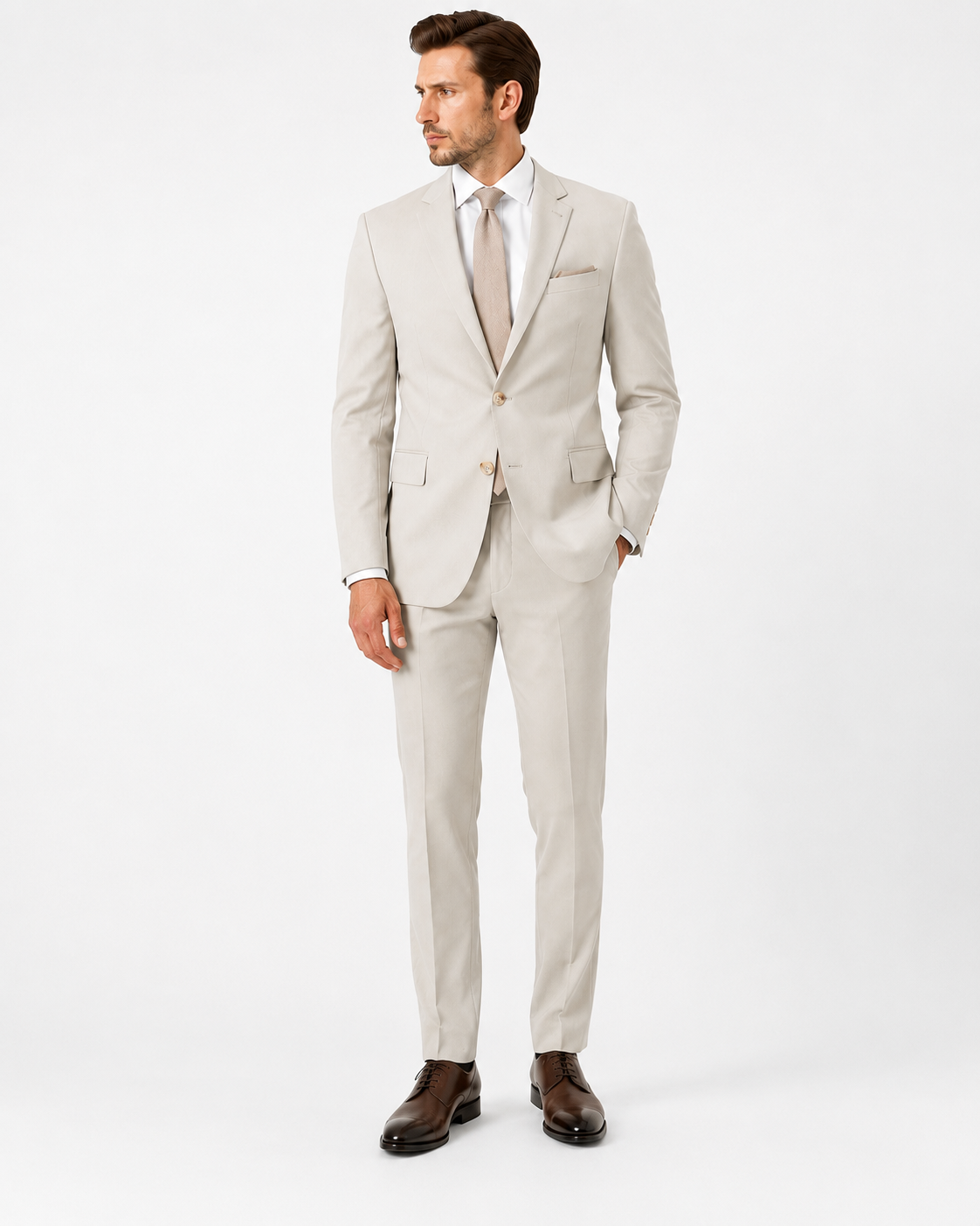 Guild Nitra Slim Fit 2 Teilege Anzug Beige