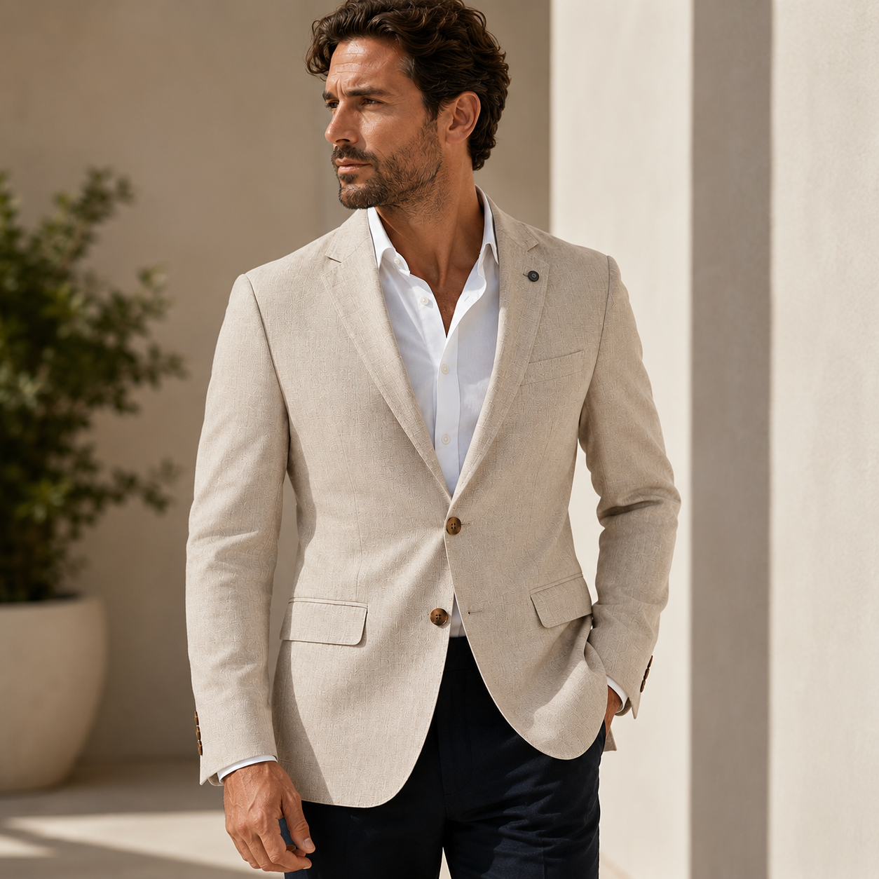 Beige Pire - Leinenjacke