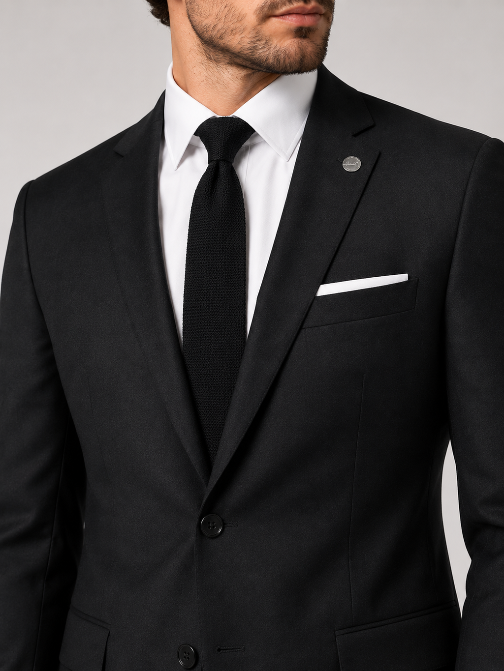 Guild Nitra Slim Fit 2 Teilege Anzug Schwarz