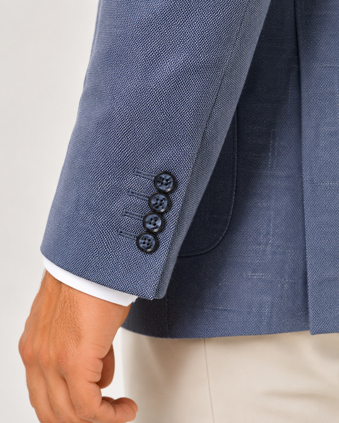 Marineblaue Amalfi-Leinenjacke
