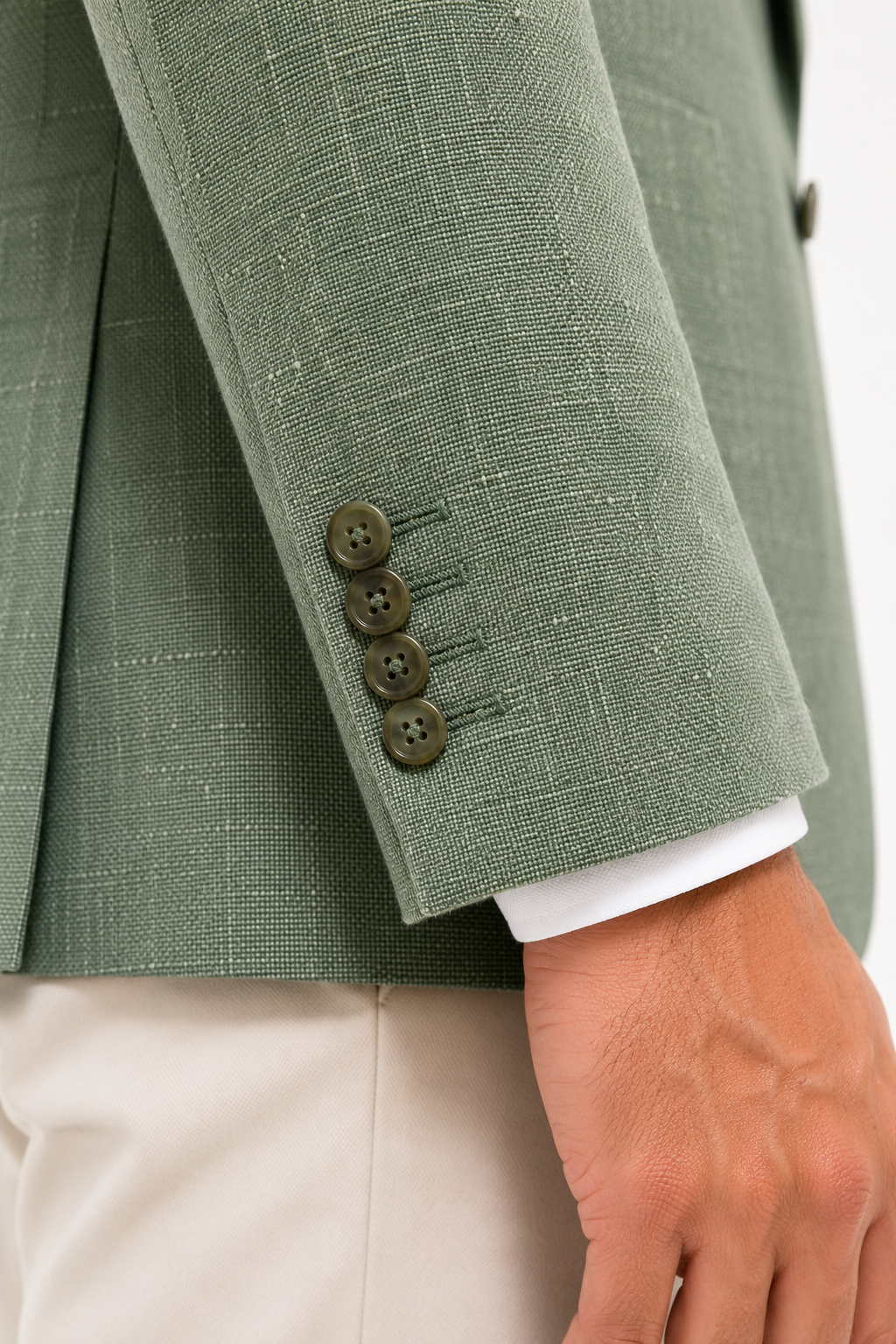 Graue Amalfi-Leinenjacke