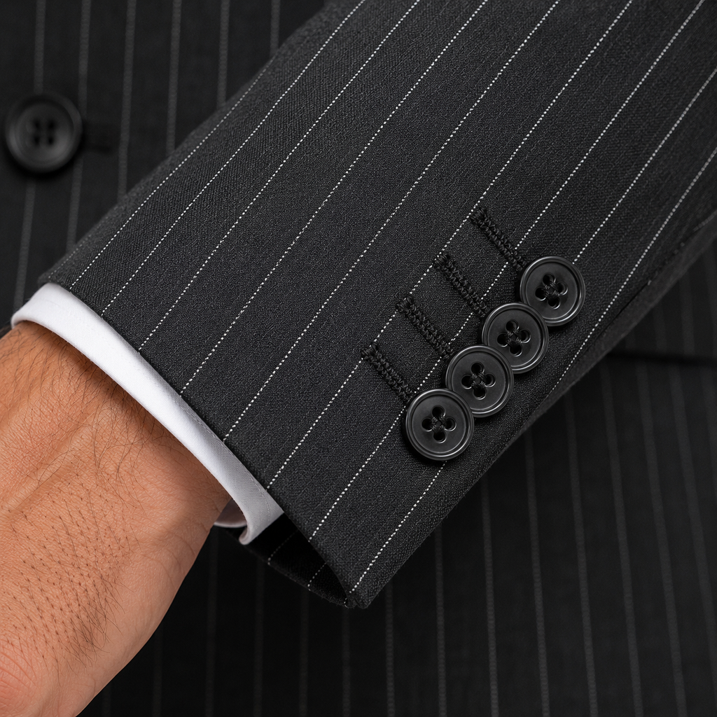 Guild Zilina Slim Fit Doppelreiher Anzug SChwarzer