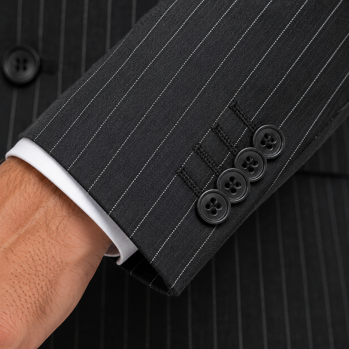 Guild Zilina Slim Fit Doppelreiher Anzug SChwarzer