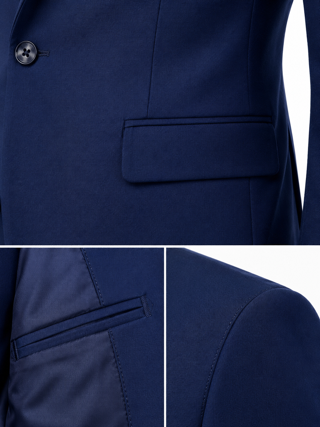 Guild Portici Slim Fit 3-teilige mit Weste Anzug Navyblau