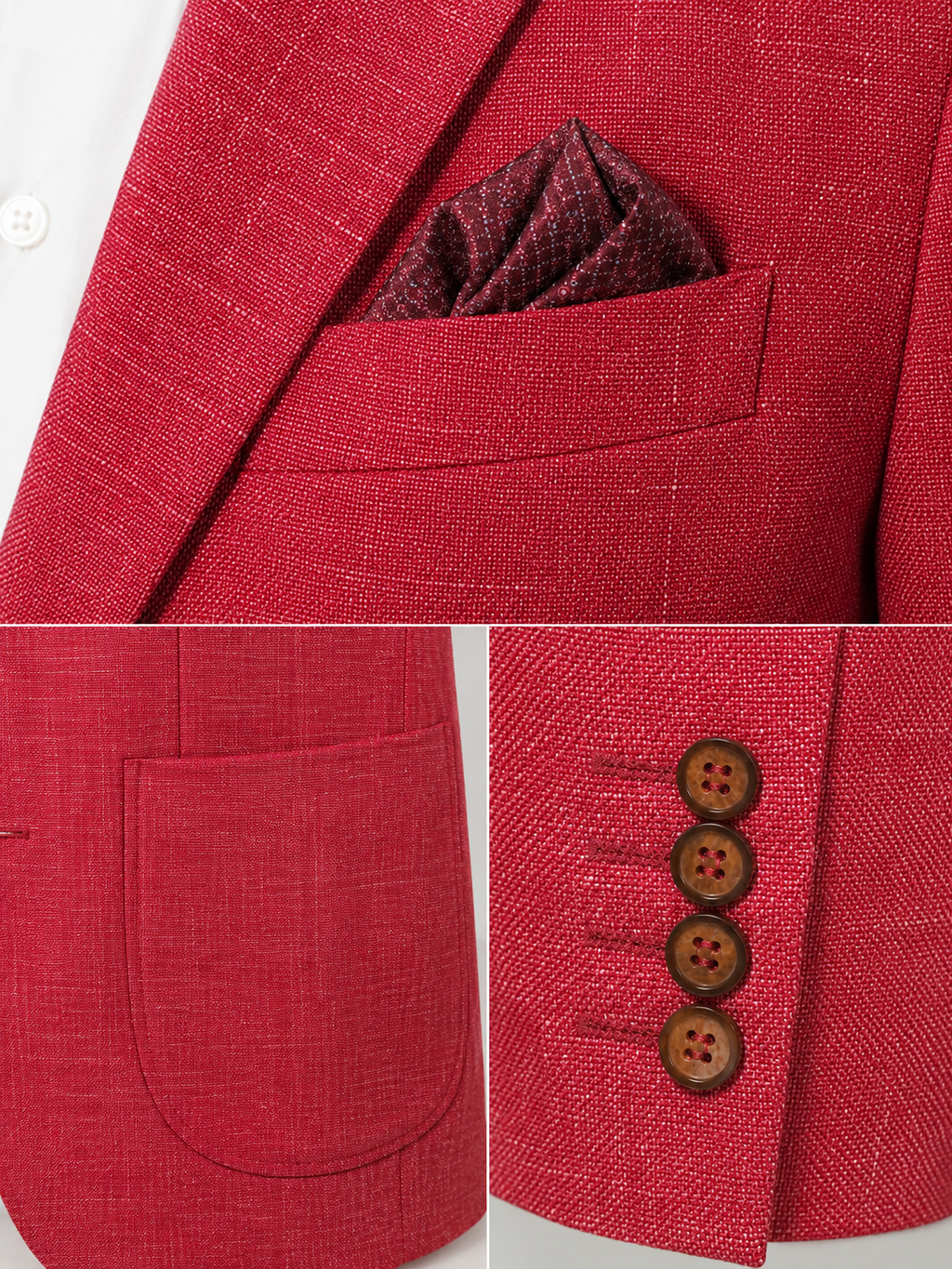 Rote Amalfi-Leinenjacke