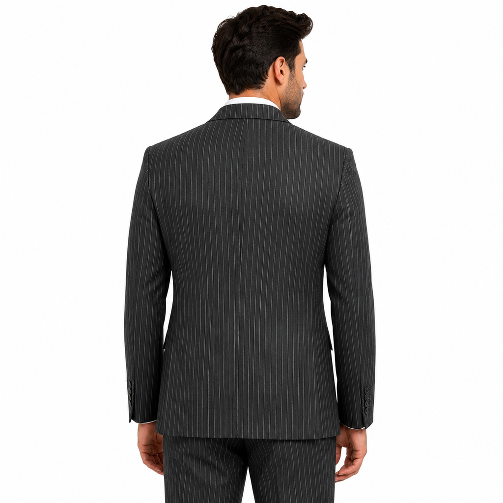 Guild Zilina Slim Fit Doppelreiher Anzug SChwarzer
