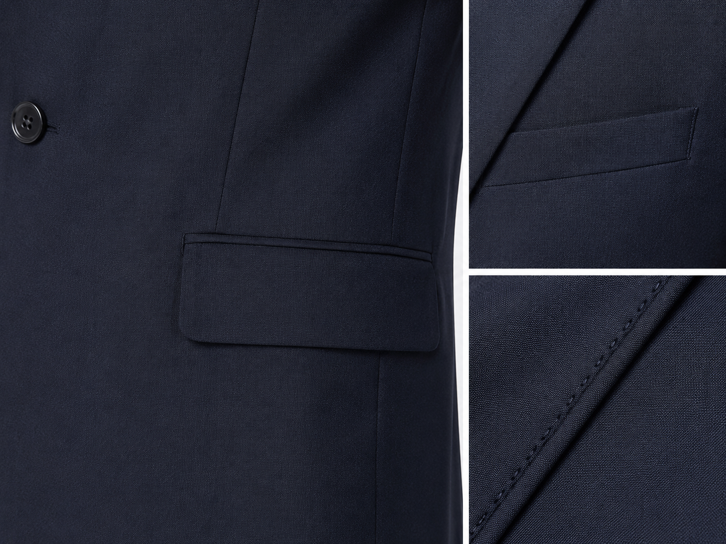 Guild Portici Slim Fit 3-teilige mit Weste Anzug Marineblau