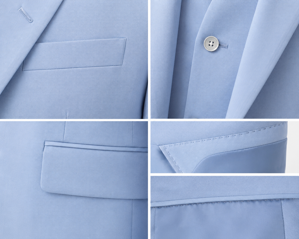 Guild Portici Slim Fit 3-teilige mit Weste Anzug  - Hellblau
