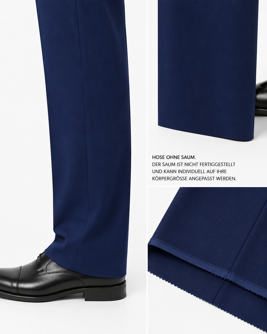 Guild Portici Slim Fit 3-teilige mit Weste Anzug Navyblau