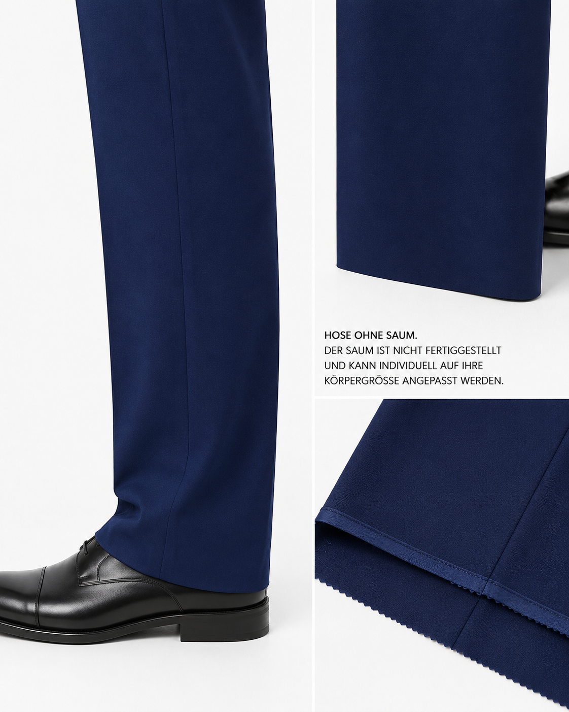 Guild Portici Slim Fit 3-teilige mit Weste Anzug Navyblau