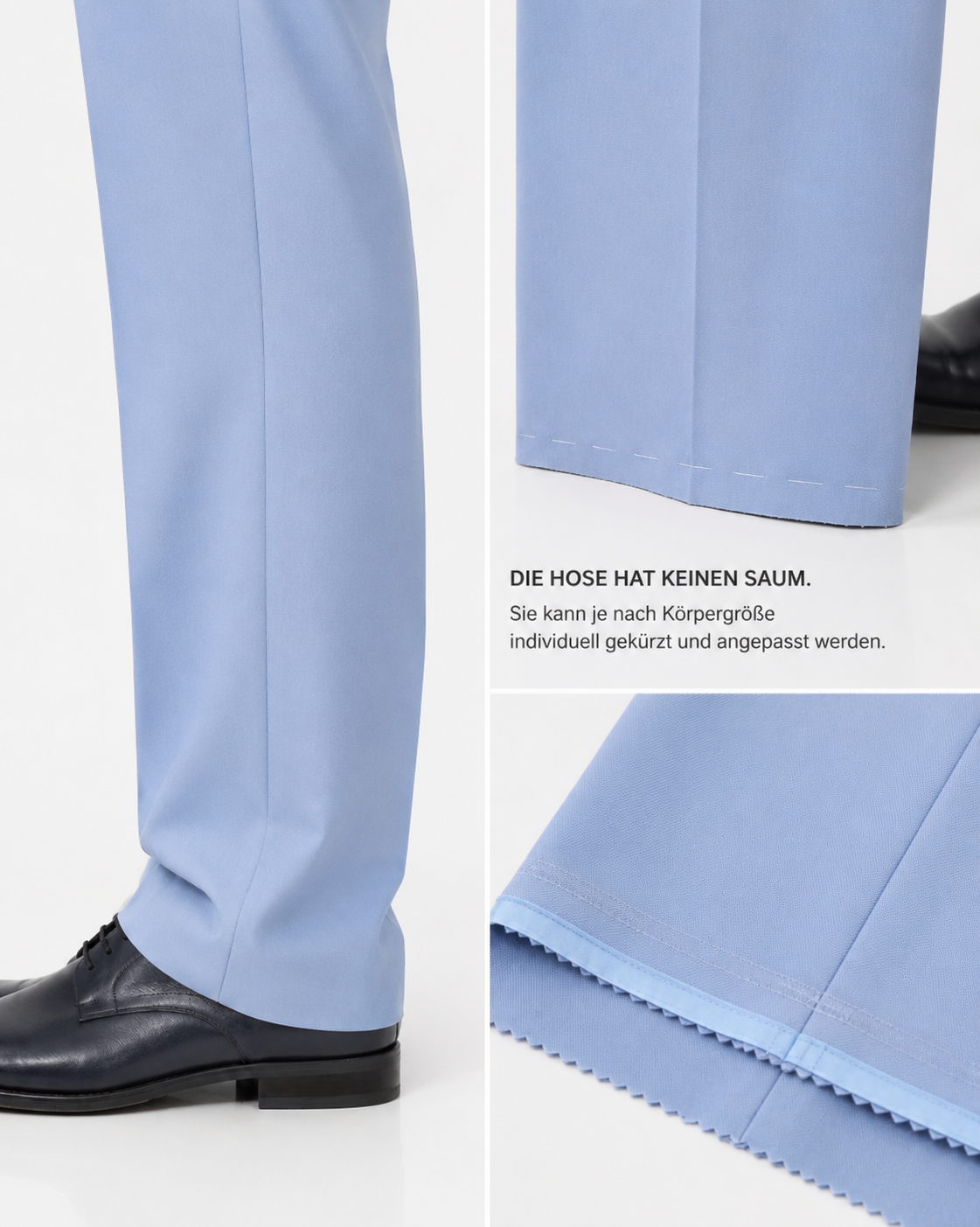 Guild Portici Slim Fit 3-teilige mit Weste Anzug  - Hellblau