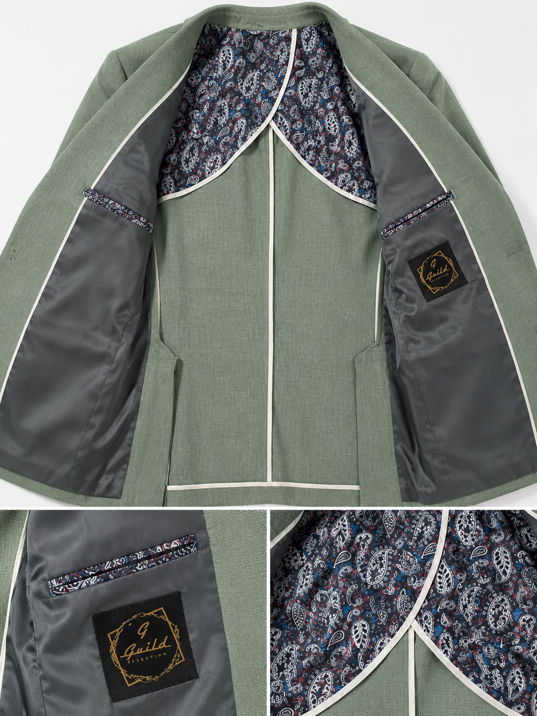 Graue Amalfi-Leinenjacke