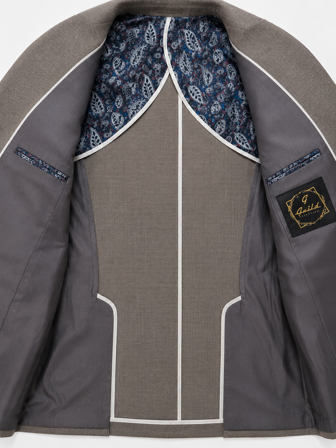Steinfarbene Amalfi-Leinenjacke
