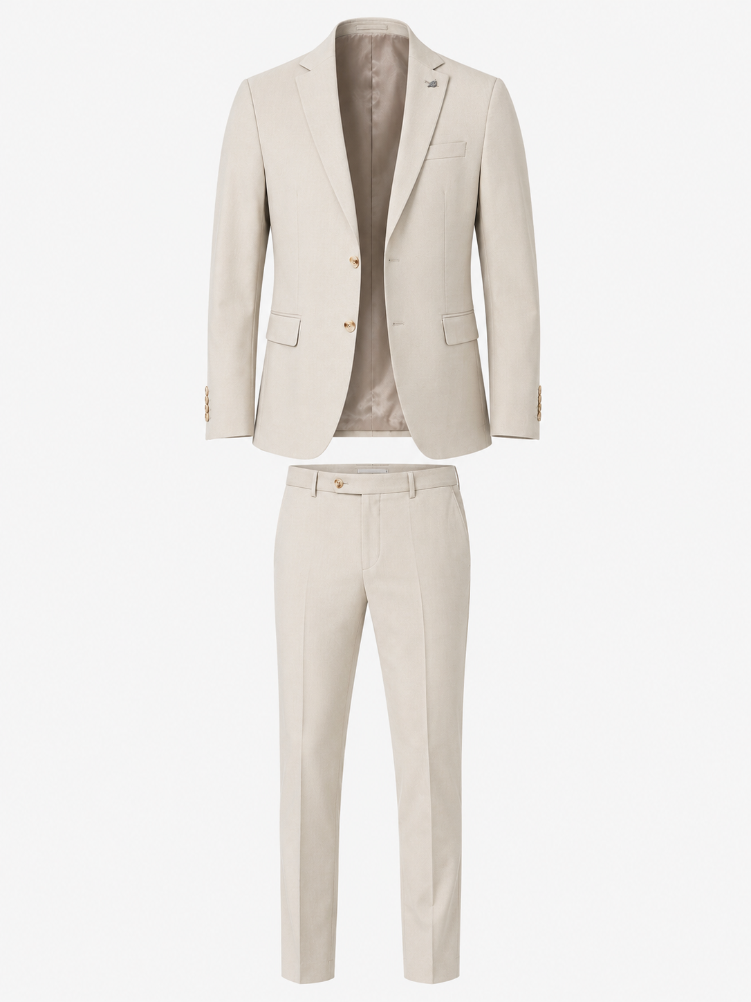 Guild Nitra Slim Fit 2 Teilege Anzug Beige