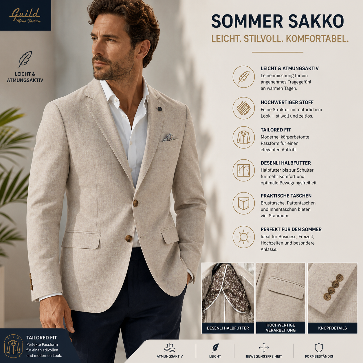 Beige Pire - Leinenjacke