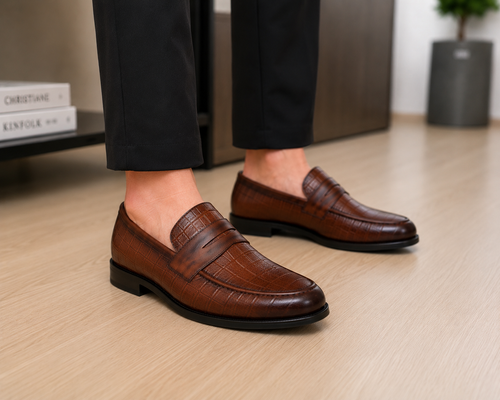 100 % Leder Schuhe Braun