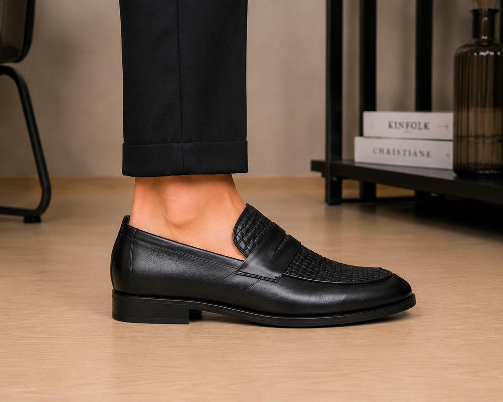100 % Leder Schwarze Schuhe