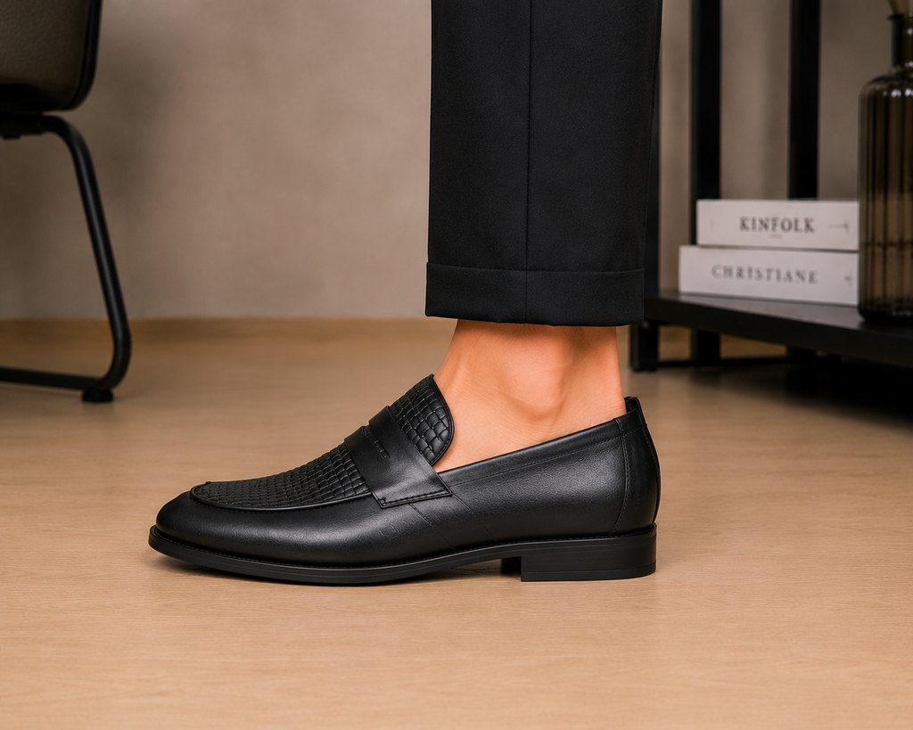 100 % Leder Schwarze Schuhe