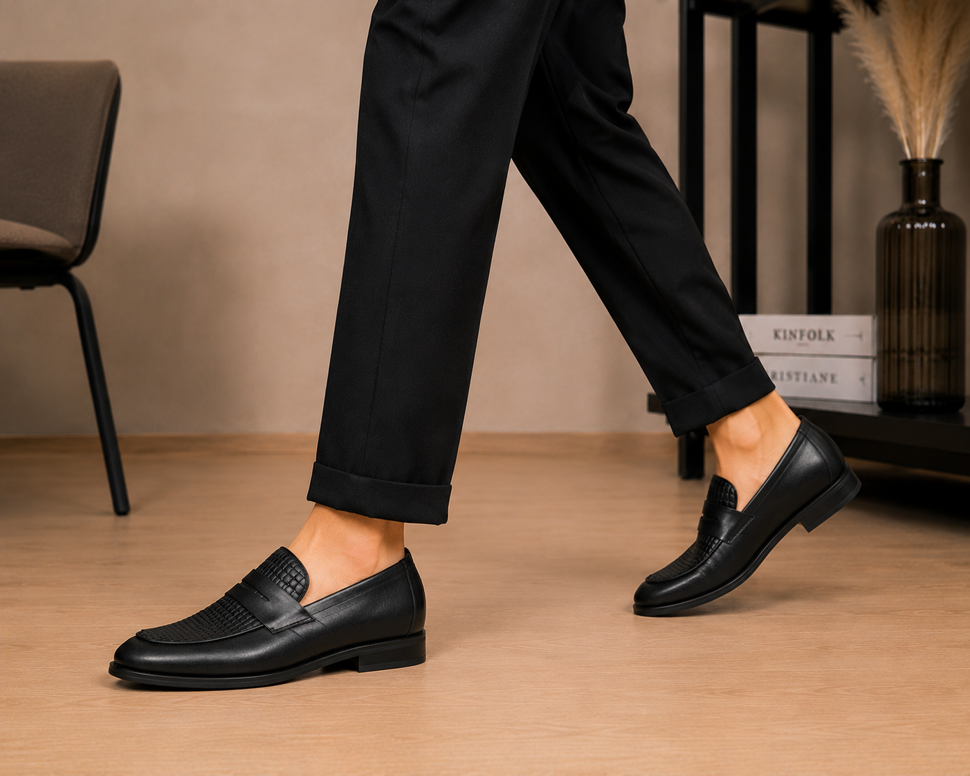 100 % Leder Schwarze Schuhe