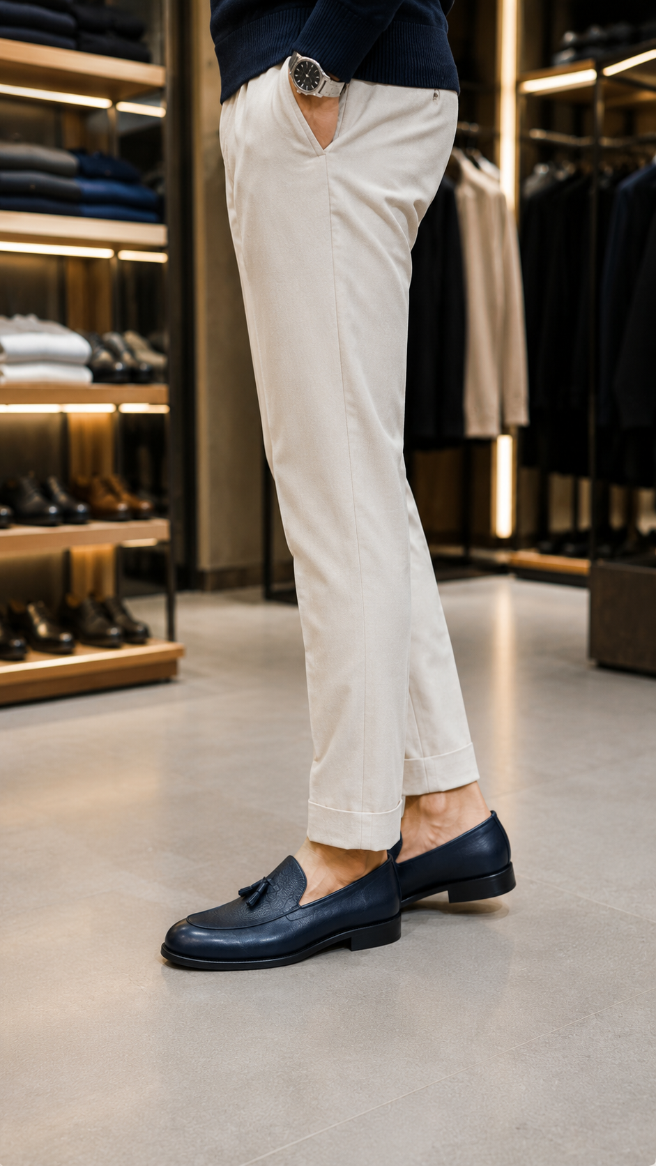 Marineblau Schuhe aus 100% Leder