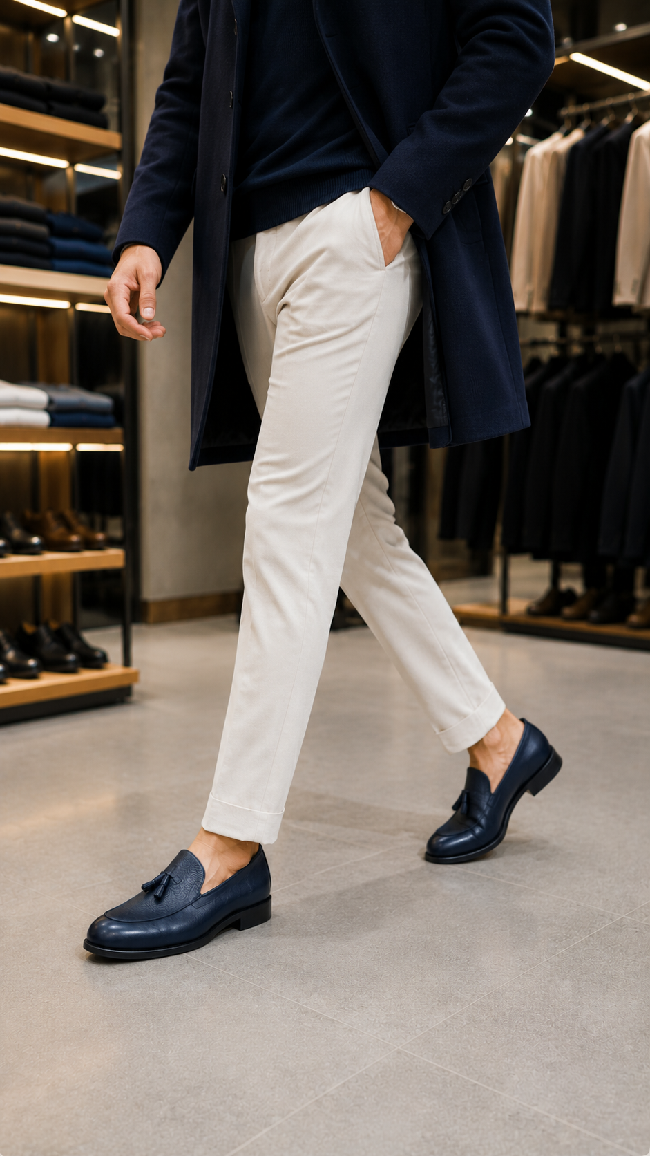 Marineblau Schuhe aus 100% Leder