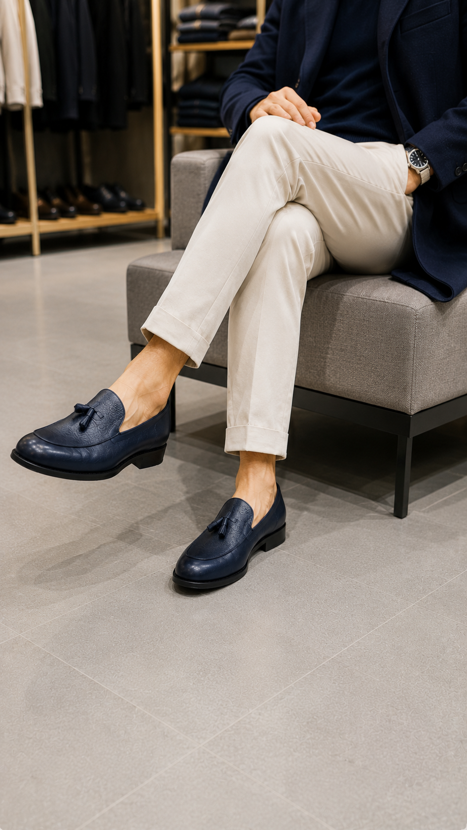 Marineblau Schuhe aus 100% Leder