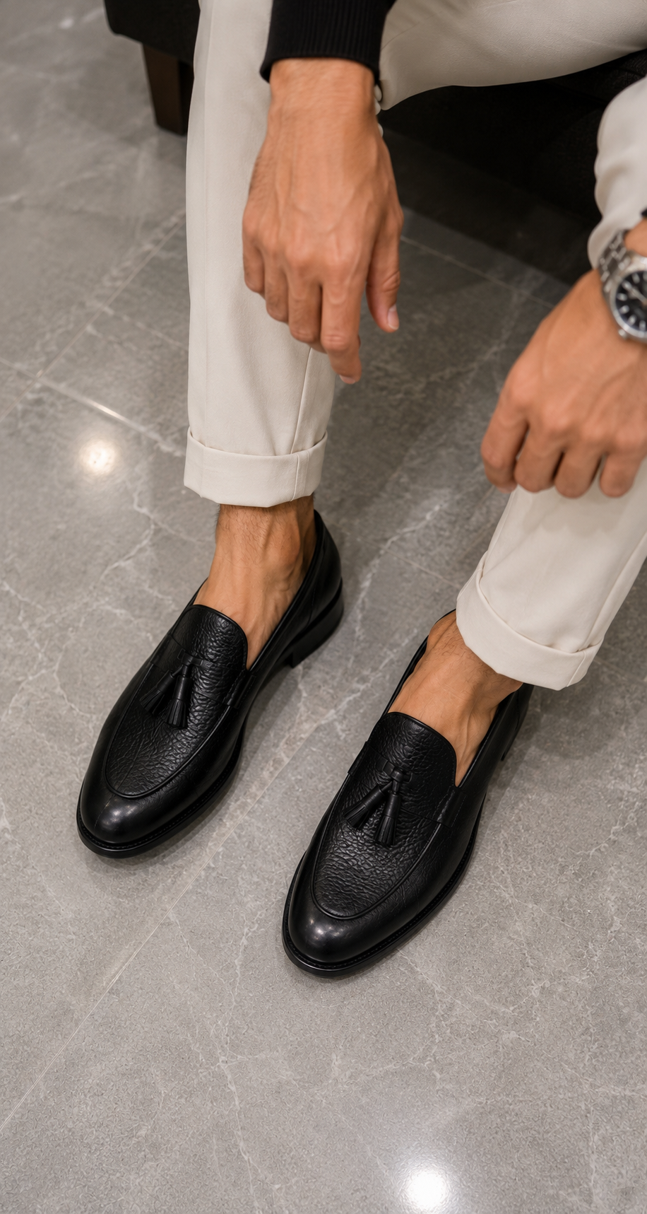 Schwarz Schuhe aus 100% Leder