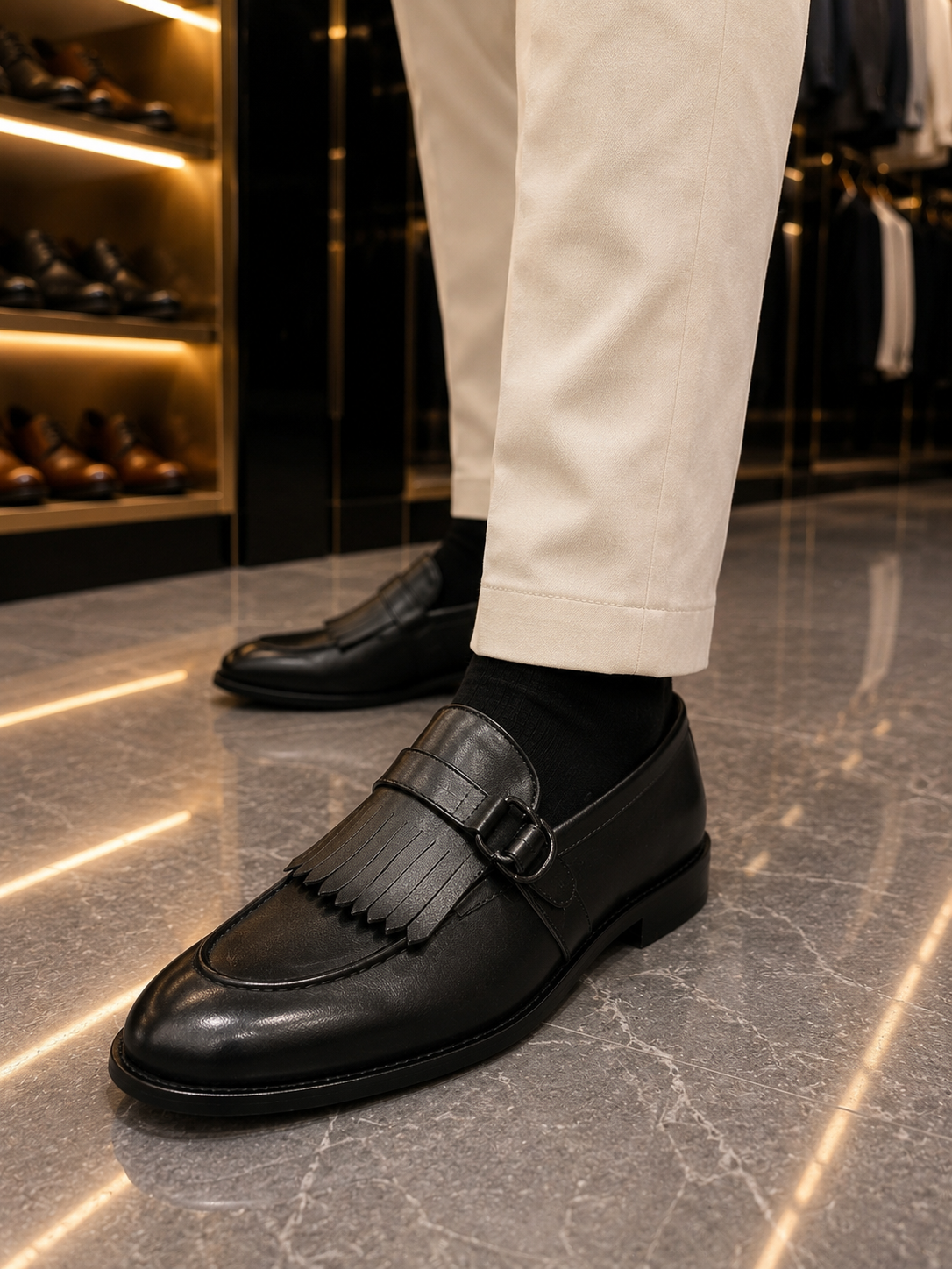 Schwarze Loafer Schuhe aus 100 % Leder