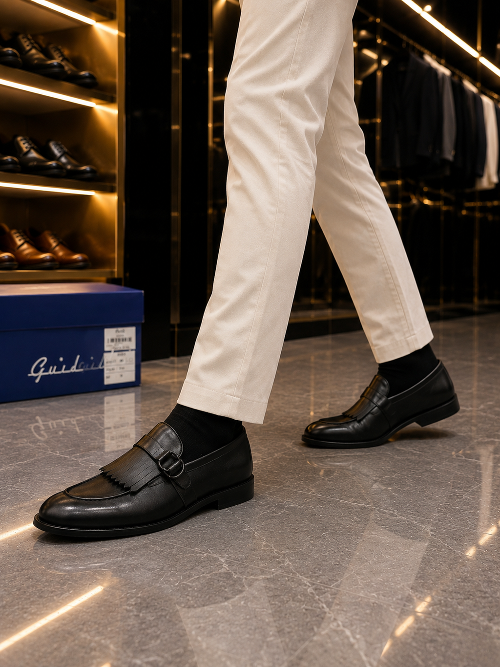 Schwarze Loafer Schuhe aus 100 % Leder