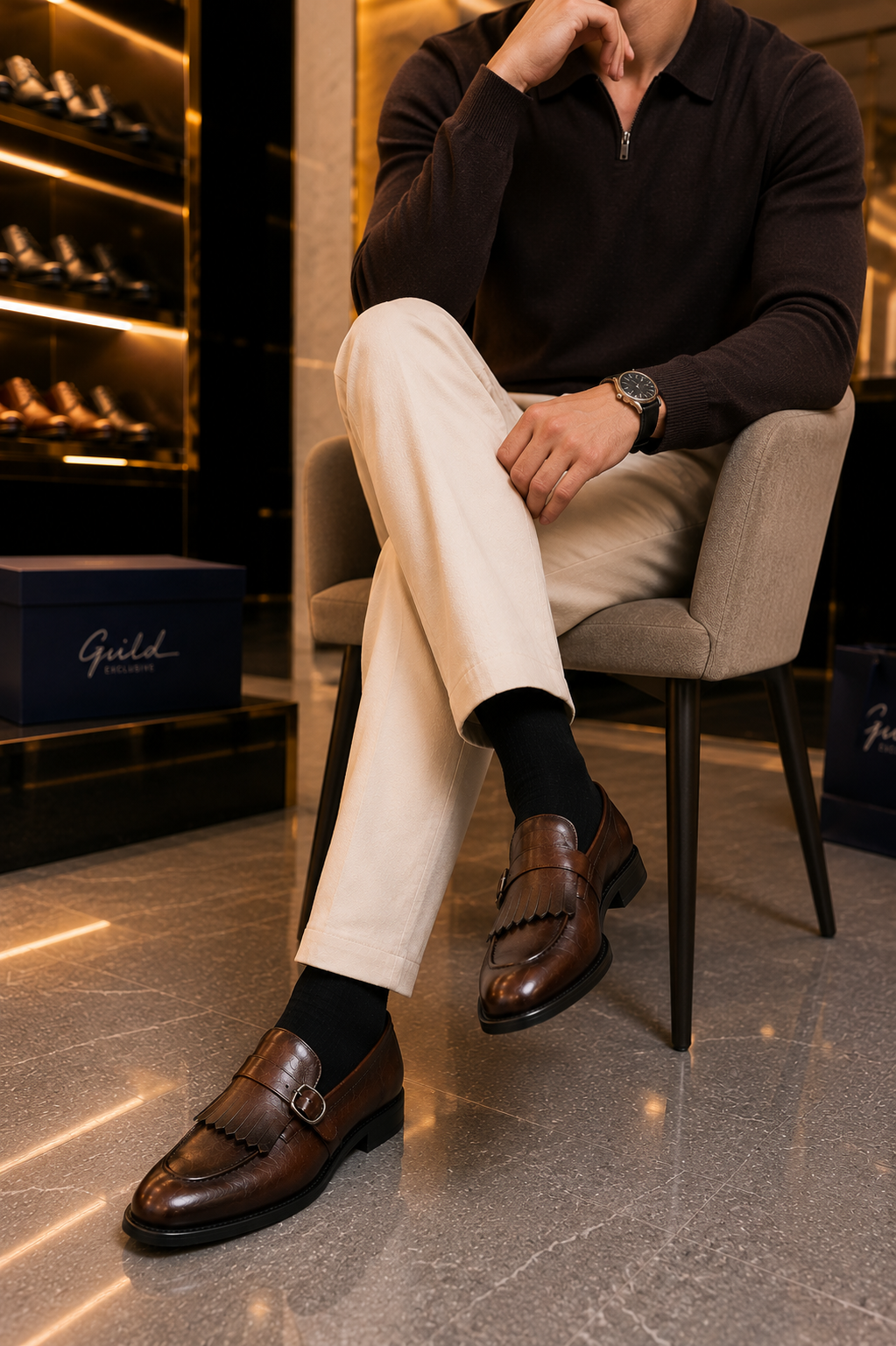 Braune Loafer Schuhe aus 100 % Leder