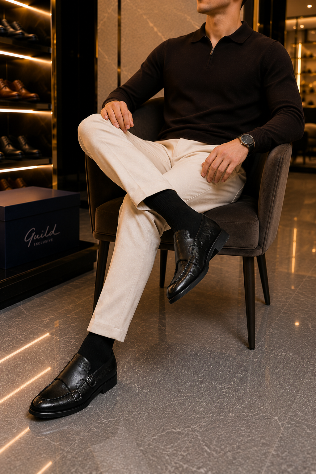 Schwarze Loafer Schuhe aus 100% Leder