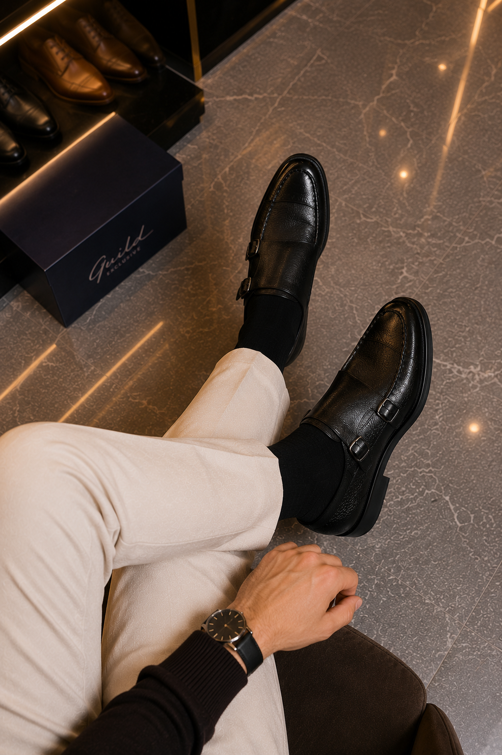 Schwarze Loafer Schuhe aus 100% Leder