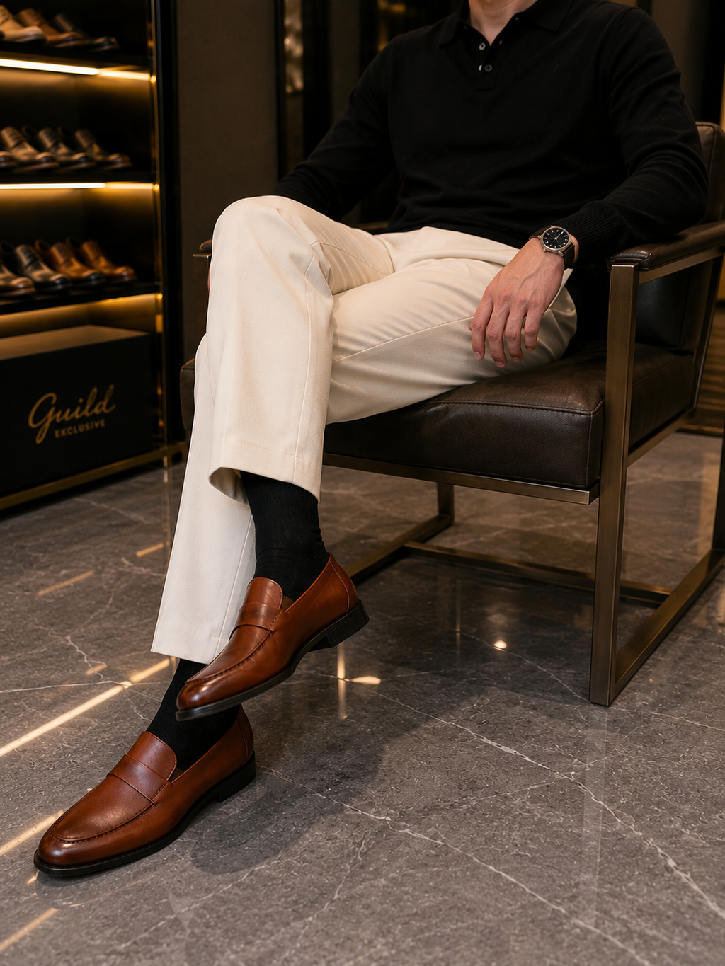 Schuhe in Hellbraun, 100% Leder.