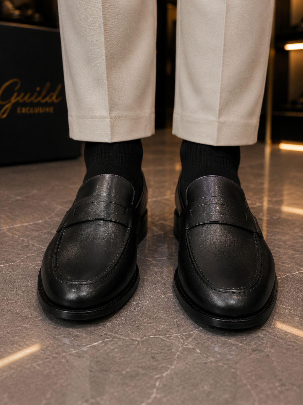 Schwarze Schuhe, 100% Leder