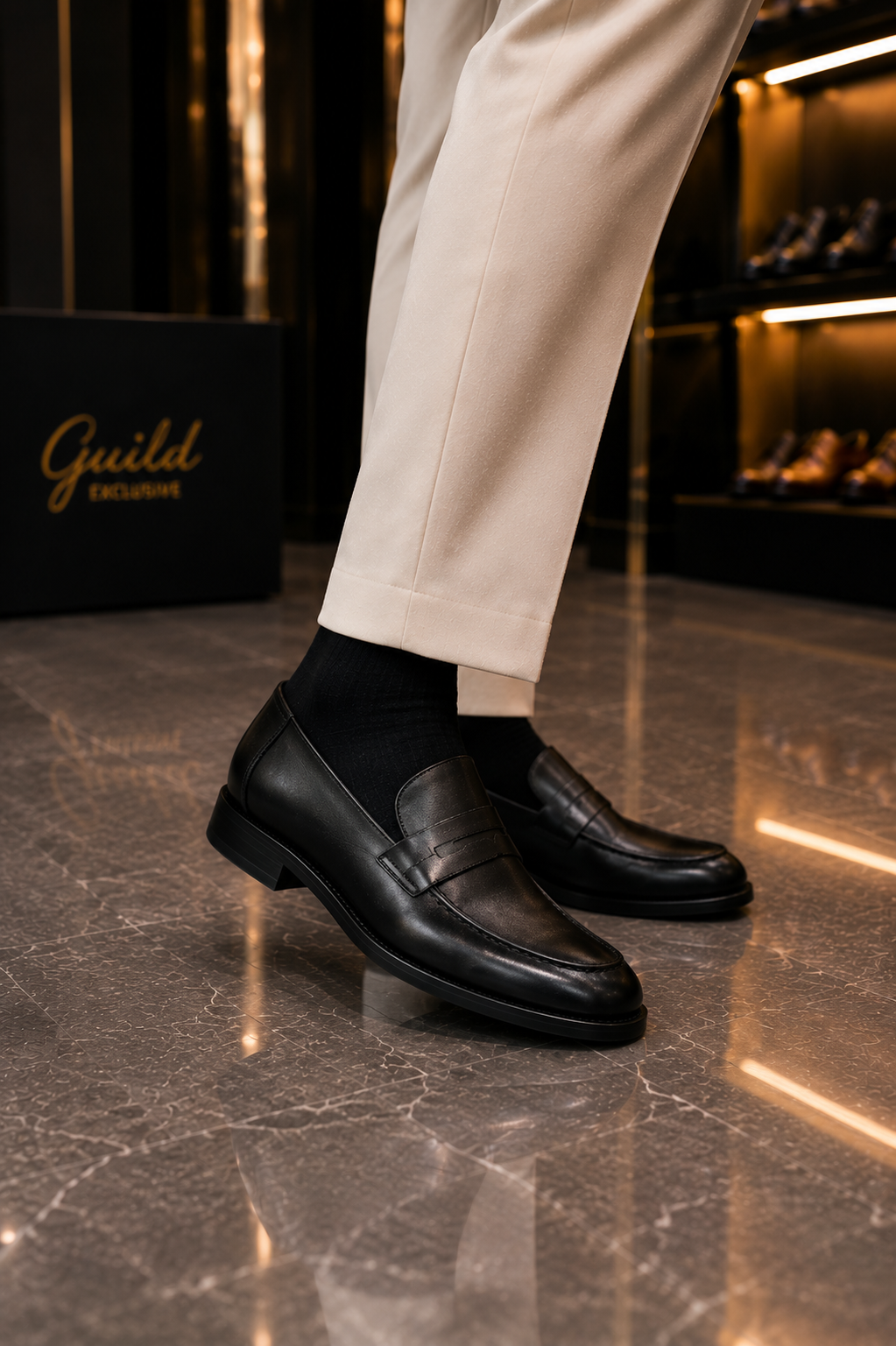 Schwarze Schuhe, 100% Leder
