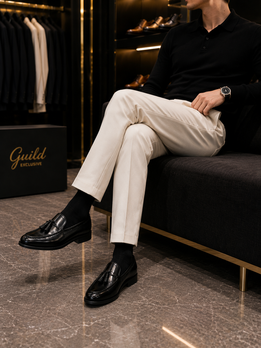 Schwarze Schuhe aus 100 % Leder