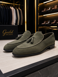 Schuhe aus 100 % Leder, khakifarbenes Wildleder