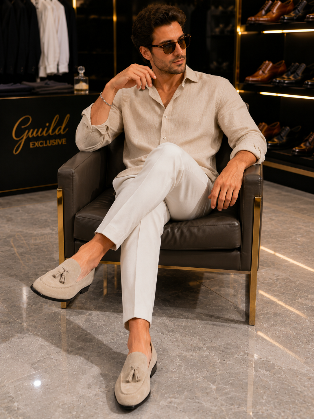 100% Leder Beige Wildlederschuhe