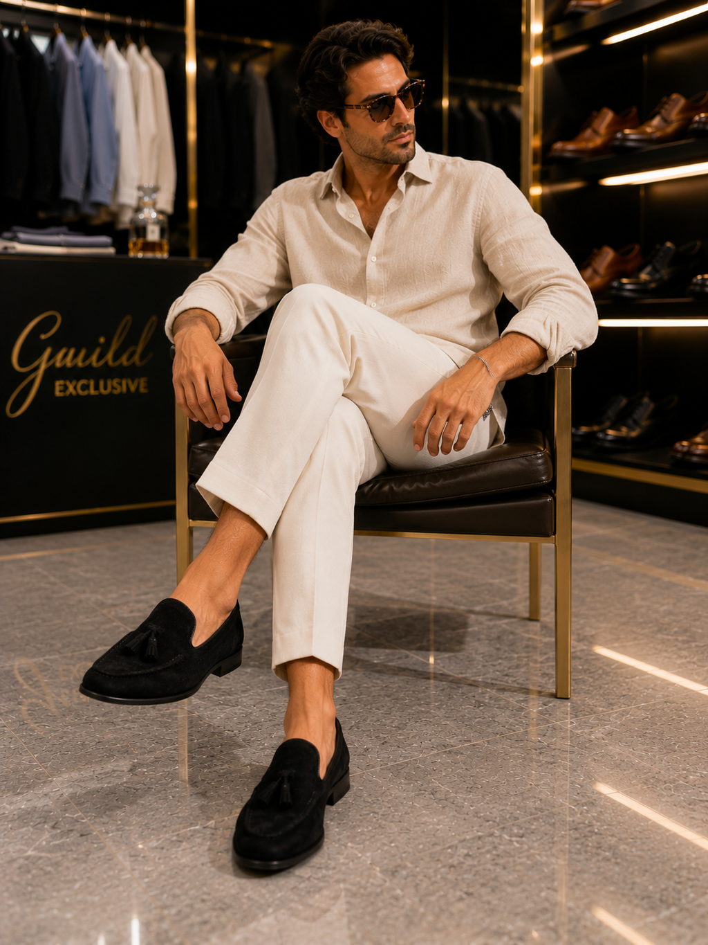 Schwarze Wildlederschuhe aus 100 % Leder