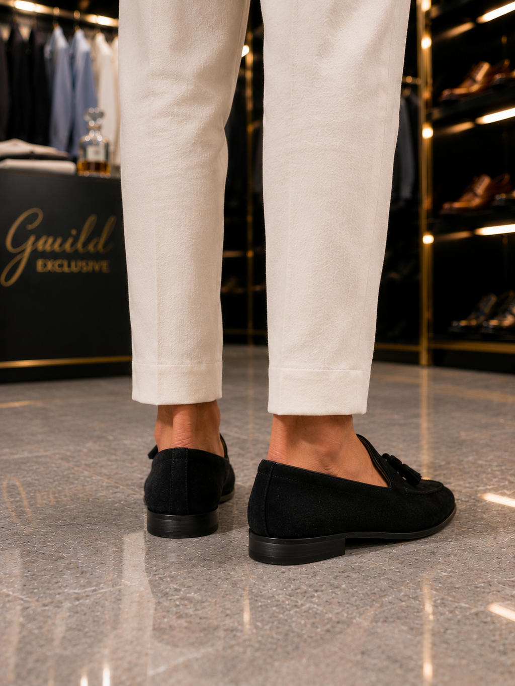 Schwarze Wildlederschuhe aus 100 % Leder