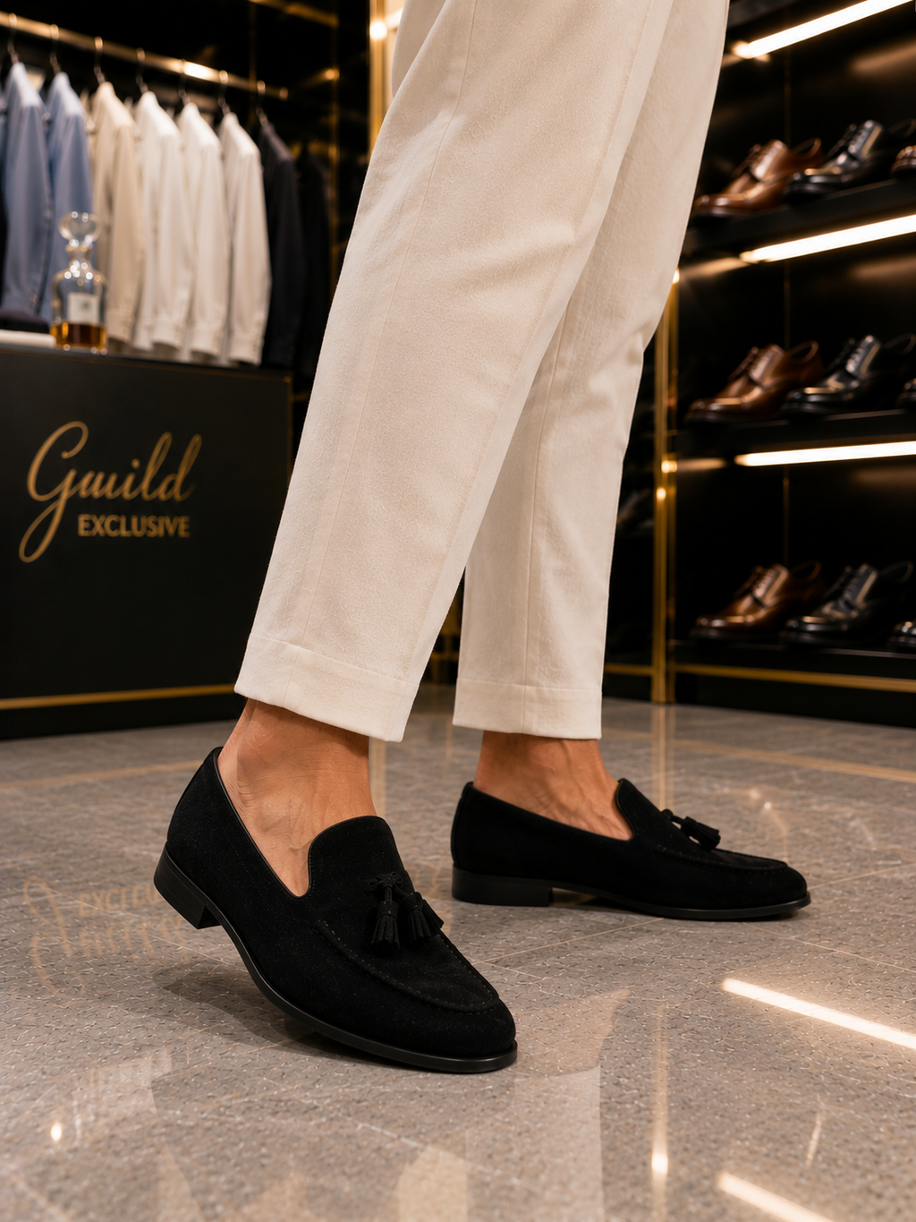 Schwarze Wildlederschuhe aus 100 % Leder