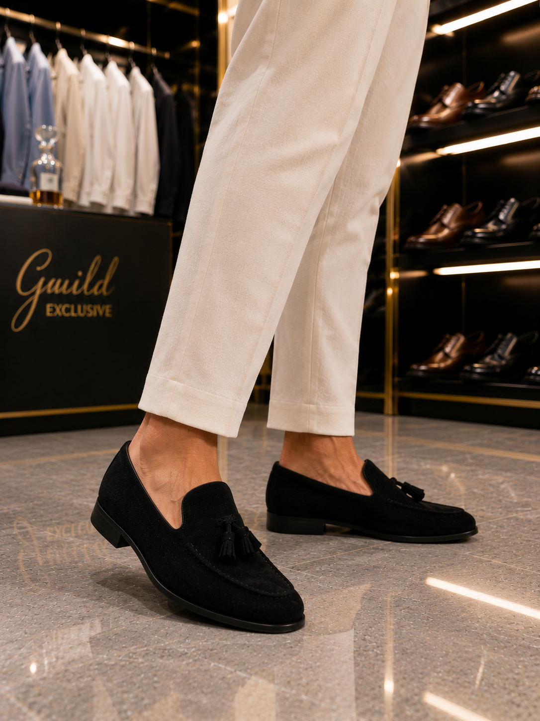 Schwarze Wildlederschuhe aus 100 % Leder