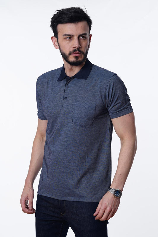 Guild 8002 Regular Fit Pocket Navy Blue T-Shirt