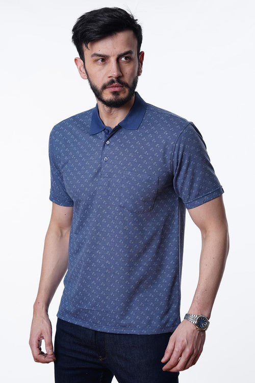 Guild 8003 Regular Fit Taschen-Indigo-T-Shirt