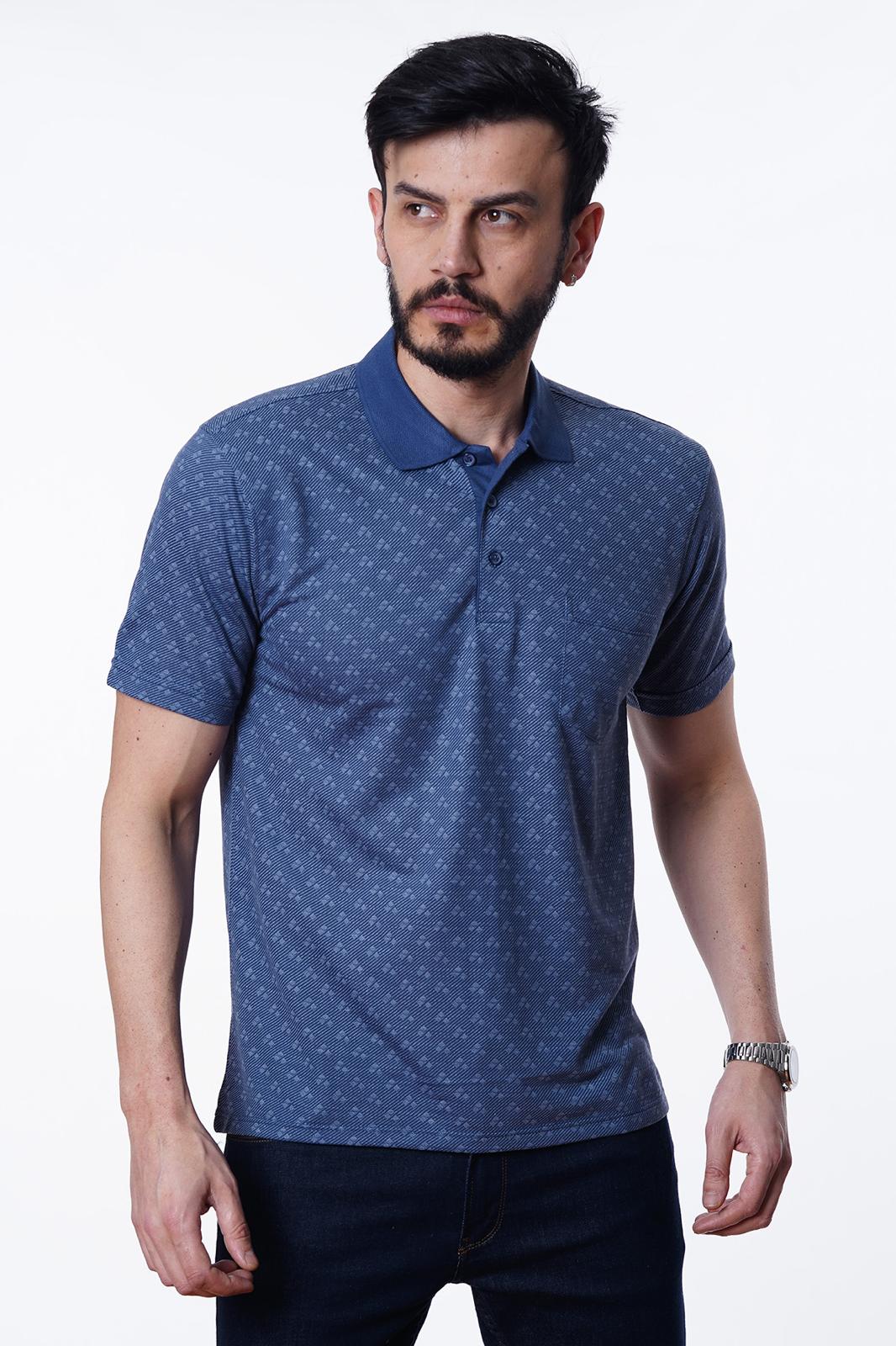 Guild 8003 Regular Fit Taschen-Indigo-T-Shirt