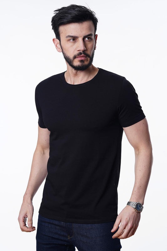 Guild 8009 Slim Fit Crew Neck Black T-Shirt