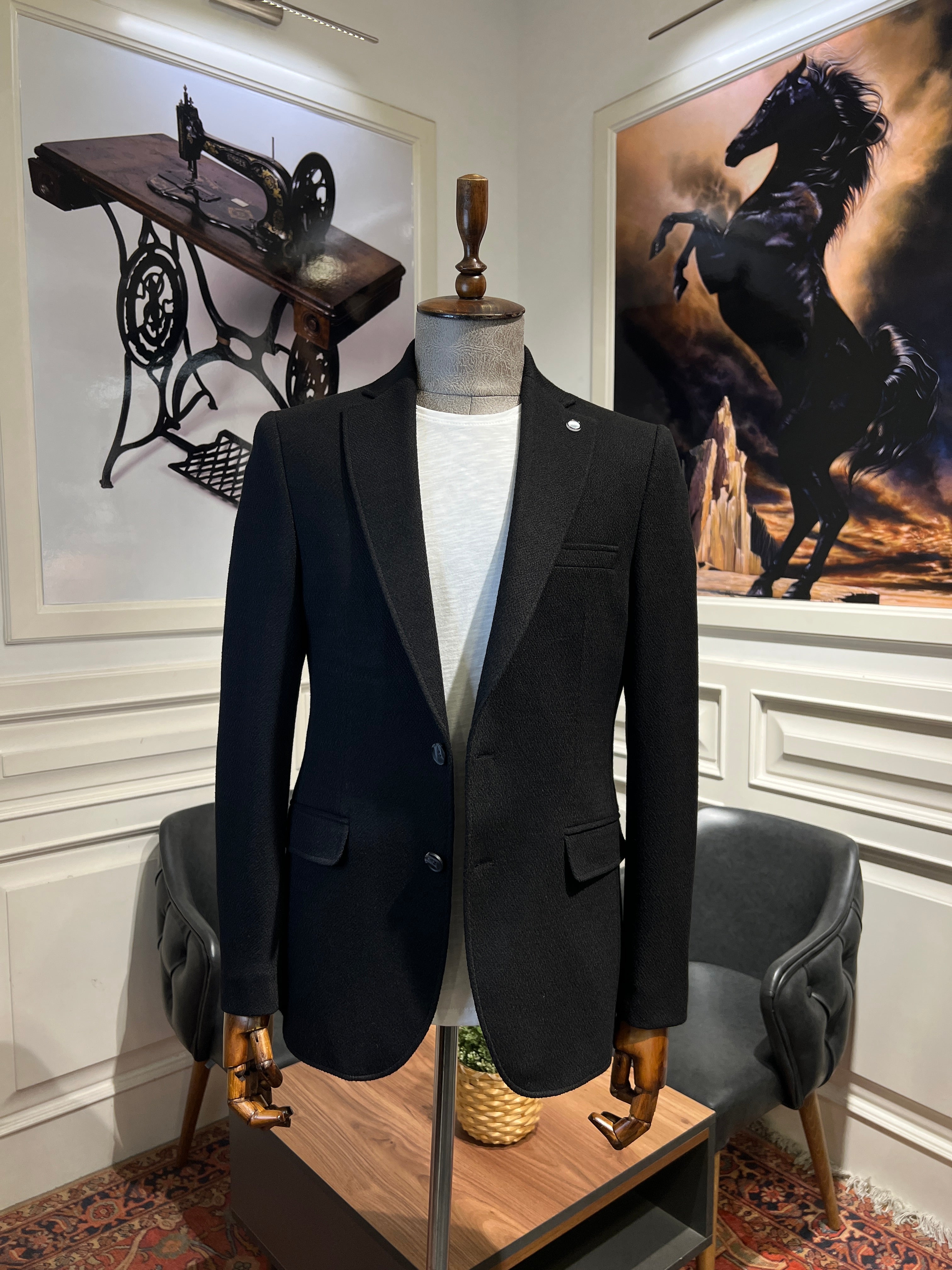 Guild Karlowitz Slim Fit B-strech Sakko Schwarz