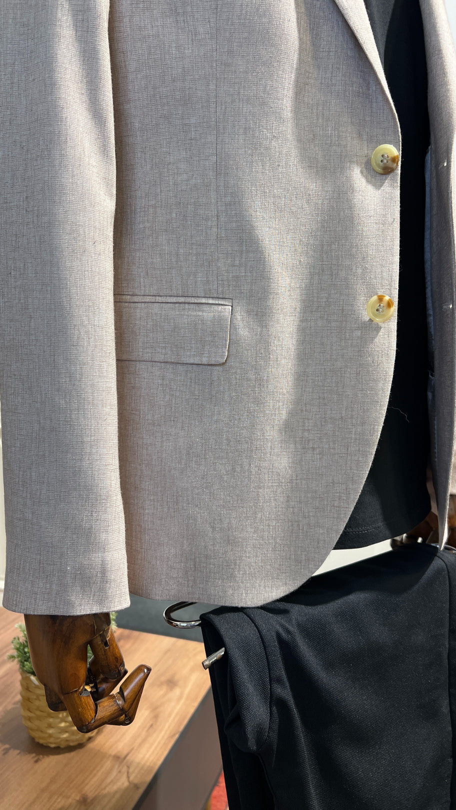 Guild Pire Slim Fit Leinen Sakko Beige
